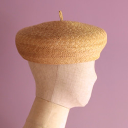 ＜T様専用＞麦わら素材のベレー帽 Elie エリー　黒麦 3枚目の画像