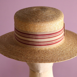 広つばの麦わらカンカン帽 Fred Stripe フレッドストライプ 2枚目の画像