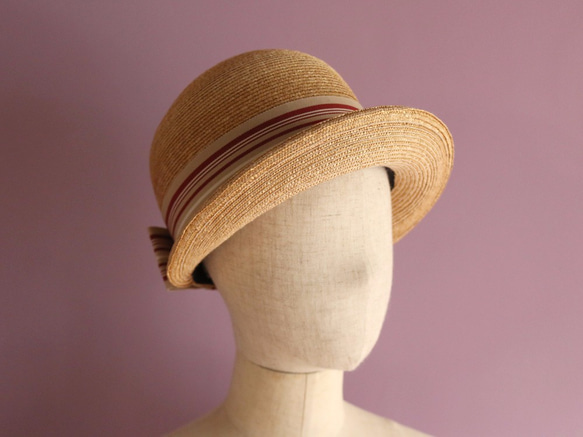 小帽簷的帽子秸稈梁詠琪梁詠琪條紋條紋 第4張的照片