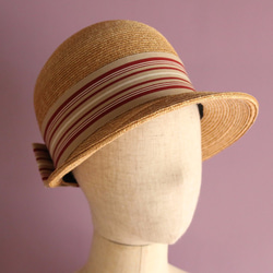 小帽簷的帽子秸稈梁詠琪梁詠琪條紋條紋 第5張的照片