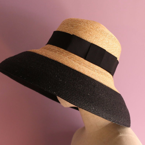 カサブランカスタイルの麦わら帽子 Two Tone Holly ツートーン ハリー