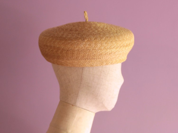 麦わら素材のベレー帽 Elie エリー　春夏麦わら帽子 3枚目の画像