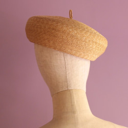 麦わら素材のベレー帽 Elie エリー　春夏麦わら帽子 5枚目の画像