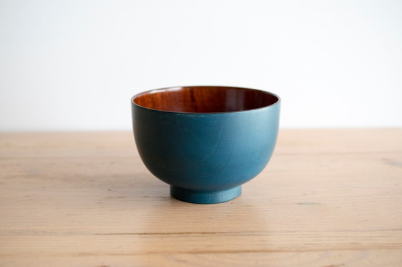 Papanorushi，漆器木製湯碗多彩的漆器“藍色” 第1張的照片