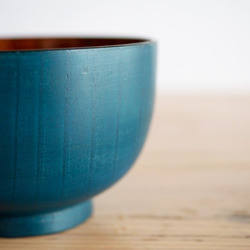 Papanorushi，漆器木製湯碗多彩的漆器“藍色” 第3張的照片