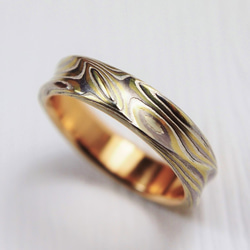 Karat gold mokume gane wedding ring 09 1枚目の画像