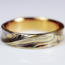 Karat gold mokume gane wedding ring 09 2枚目の画像