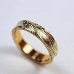 Karat gold mokume gane wedding ring 09 3枚目の画像