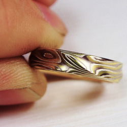 Karat gold mokume gane wedding ring 09 4枚目の画像