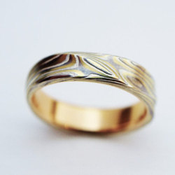 Karat gold mokume gane wedding ring 09 6枚目の画像