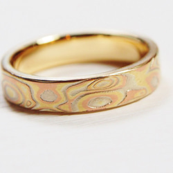 Karat gold mokume gane wedding ring 18 3枚目の画像