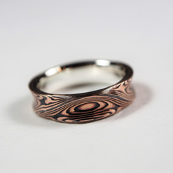 Karat gold mokume gane wedding ring 21 5枚目の画像