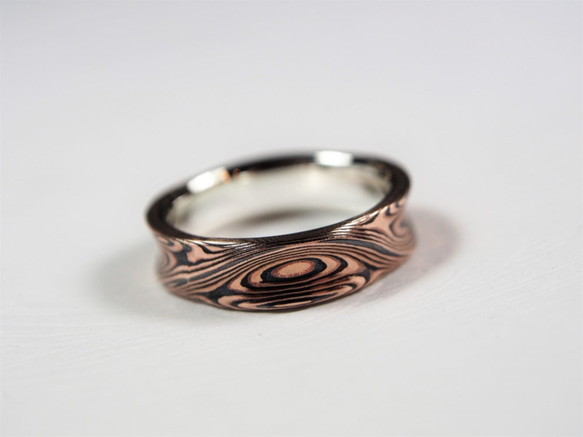 Karat gold mokume gane wedding ring 21 5枚目の画像