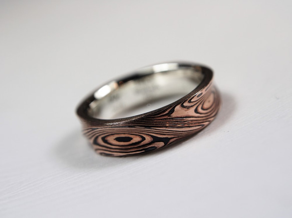 Karat gold mokume gane wedding ring 21 8枚目の画像