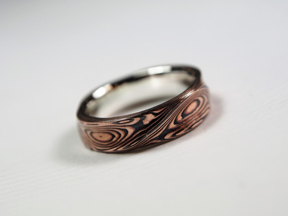 Karat gold mokume gane wedding ring 21 9枚目の画像