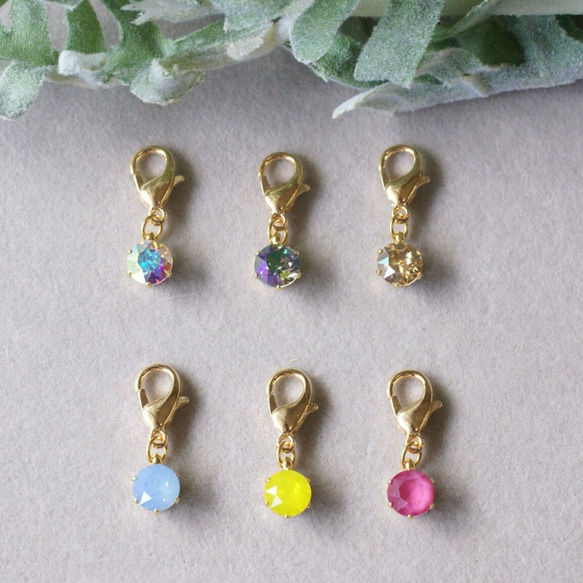 スワロフスキークリスタル 一粒 マスクチャーム 6mm ペンダントトップ