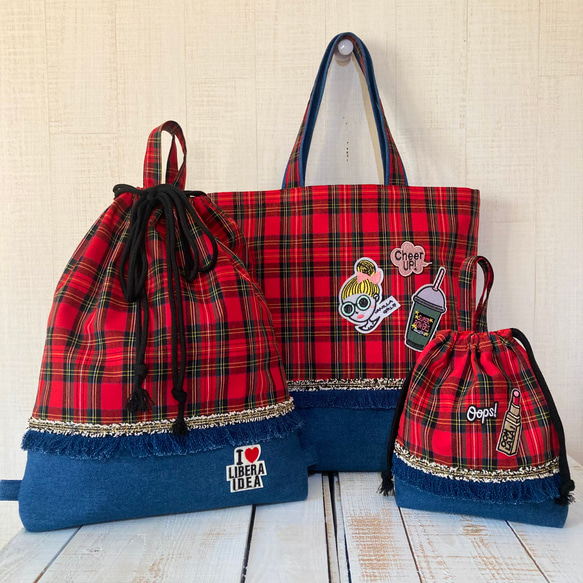 Cute and cool ☆ Lovely punkish bag 3-piece set 第1張的照片