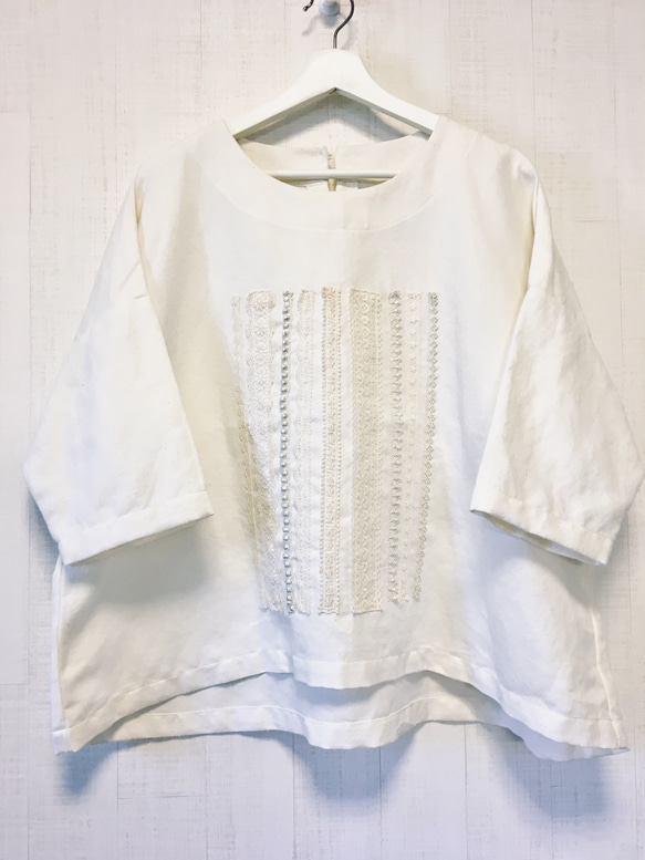 手工棉/絲設計蕾絲套頭衫 FREESIZE 第1張的照片