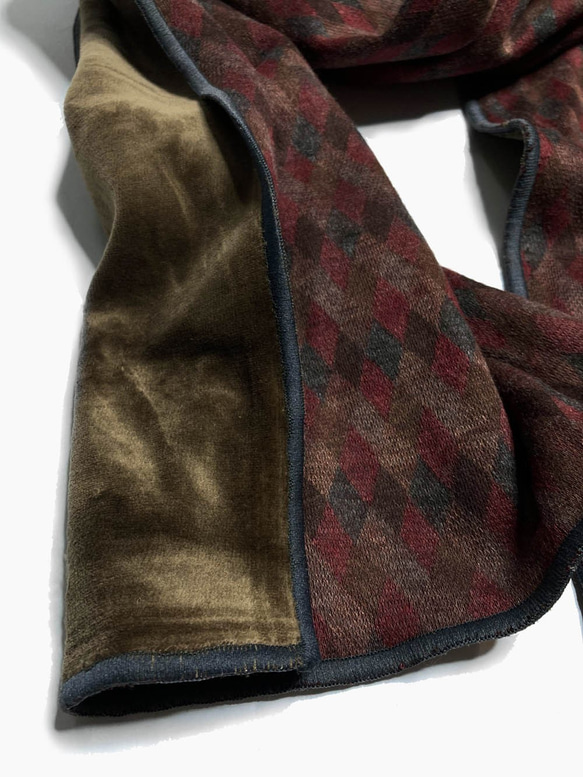 バート氏-古い布のコレクション-英国スタイルのレトロなダイヤモンドスカーフ-スカーフ 2枚目の画像
