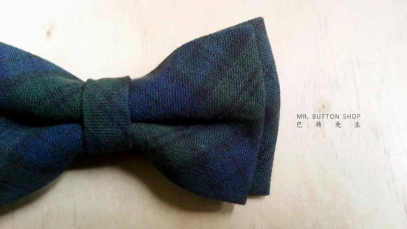 Mr. Bart-Classic Checkered Bow Tie-Bow tie-Classic-Blue-Green 2枚目の画像