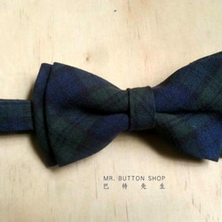 Mr. Bart-Classic Checkered Bow Tie-Bow tie-Classic-Blue-Green 3枚目の画像