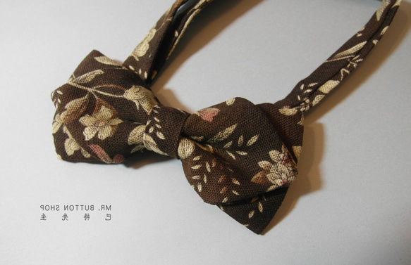 Mr. Bart-Vintage Floral Bow Tie-Bow ties-classic-coffee 3枚目の画像