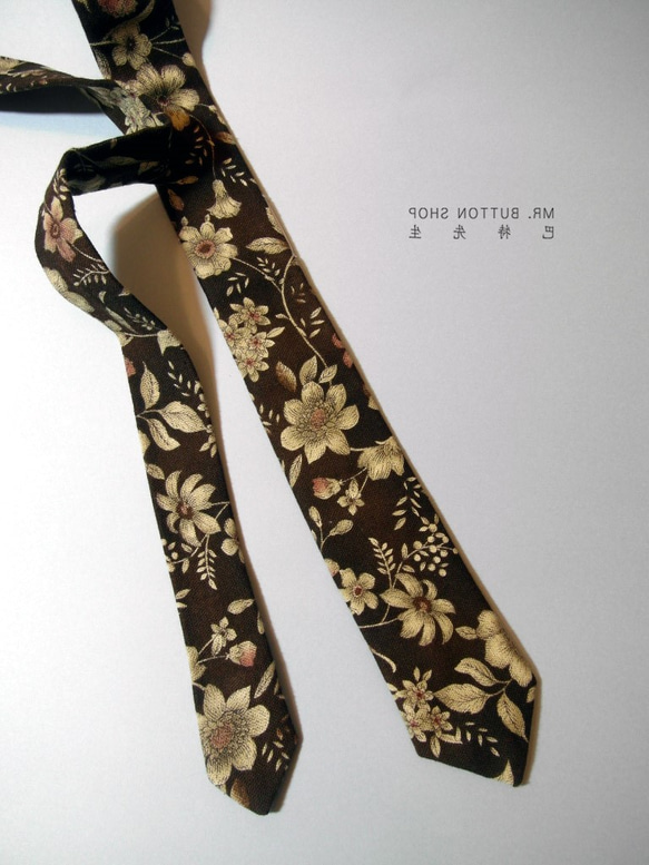 Mr. Bart-Vintage Floral Bow Tie-Bow ties-classic-coffee 4枚目の画像