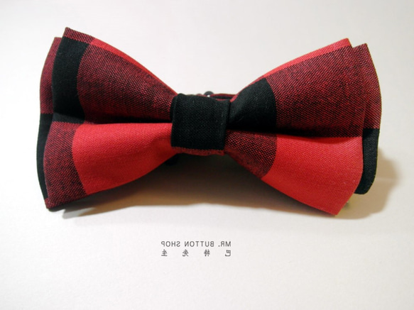 巴特先生-黑紅格紋領結-Bow ties-Classic-black and red 第2張的照片