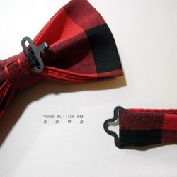 巴特先生-黑紅格紋領結-Bow ties-Classic-black and red 第3張的照片