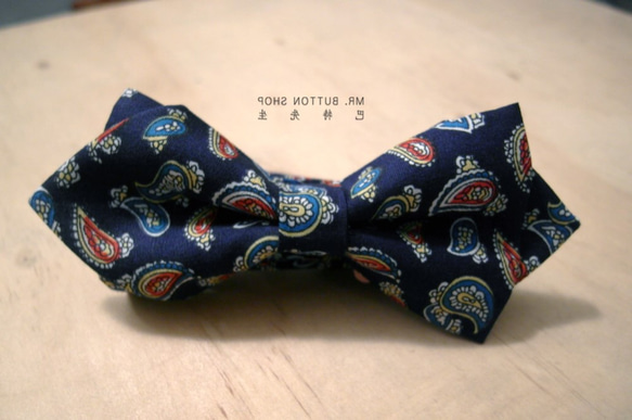 巴特先生-經典變形蟲領結-Bow ties-classic-藍D 第1張的照片