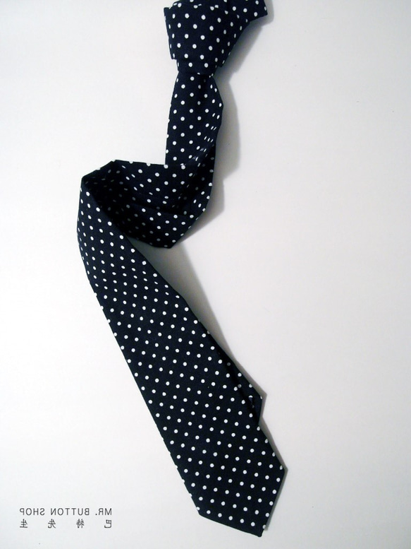 巴特先生-點點普普風手工領帶_neckties_pop_黑 第3張的照片