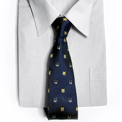 巴特先生-柴犬兄弟設計款領帶-獨家設計-限量款-neck tie-Sihba Inu-深藍 第2張的照片