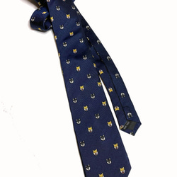 巴特先生-柴犬兄弟設計款領帶-獨家設計-限量款-neck tie-Sihba Inu-深藍 第4張的照片
