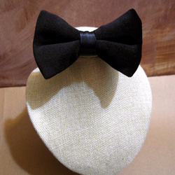 黑棉絨布手工領結_蠶絲_handmade_bow tie_冬季限定款_宴會型 第1張的照片