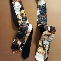 巴特先生-犬狗手工領帶-寫實插畫-handmade-necktie-限量款 第2張的照片