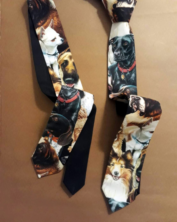 巴特先生-犬狗手工領帶-寫實插畫-handmade-necktie-限量款 第2張的照片