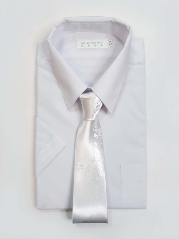 巴特先生-雪梅手工領帶-Neckties-白 第3張的照片