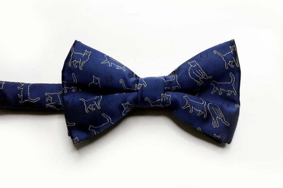 巴特先生-日常的貓設計款領結_仿絲_獨家設計_限量款_bow tie_cats_藍 第3張的照片
