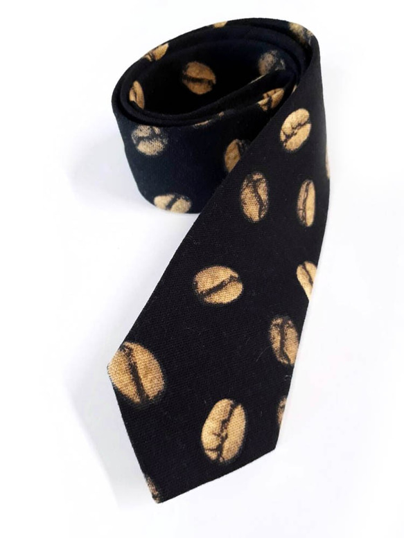 巴特先生-咖啡豆手工領帶-Cofee Beans-棉-Neckties-黑 第3張的照片