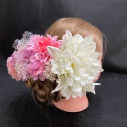 新作　hu6 ピンク　和装　髪飾り 成人式 着物　振袖　結婚式　色打掛 2枚目の画像