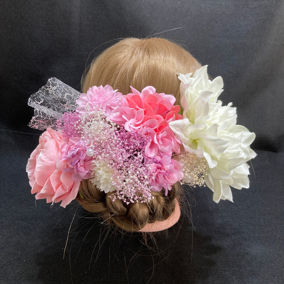 新作　hu6 ピンク　和装　髪飾り 成人式 着物　振袖　結婚式　色打掛 3枚目の画像
