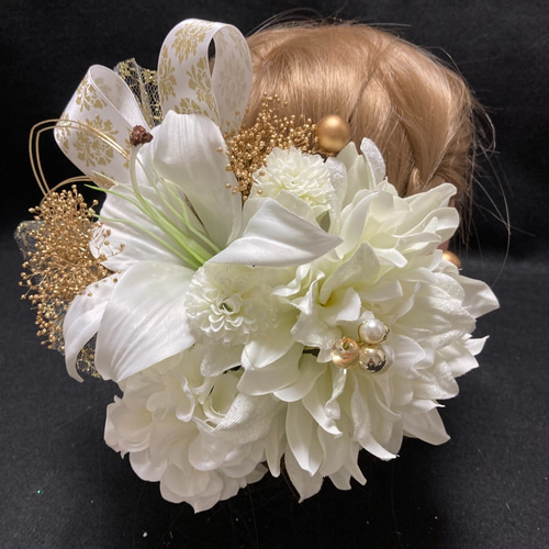 1番人気！　hg66　髪飾り 成人式 着物　振袖　結婚式　色打掛　ゆり　ゴールド 1番人気！ hg66 髪飾り 成人式 着物 振袖 結婚式 色打掛 ゆり