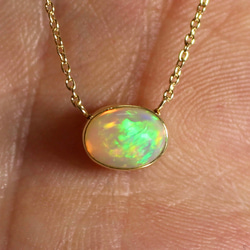 Ethiopian opal necklace / K10YG + K18YG 1枚目の画像