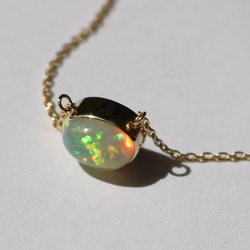 Ethiopian opal necklace / K10YG + K18YG 2枚目の画像