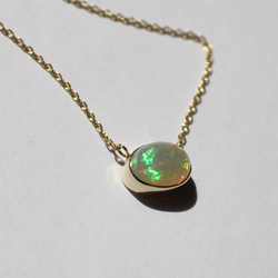 Ethiopian opal necklace / K10YG + K18YG 3枚目の画像