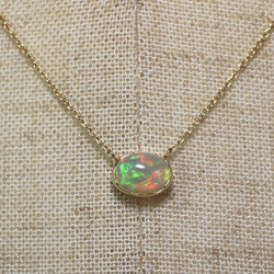 Ethiopian opal necklace / K10YG + K18YG 5枚目の画像