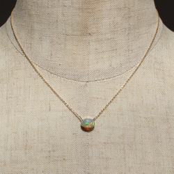 Ethiopian opal necklace / K10YG + K18YG 6枚目の画像