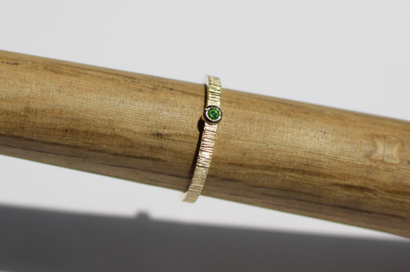 Demantoid Garnet 2mm Vertical line texture / K10, K18, PT900 6枚目の画像