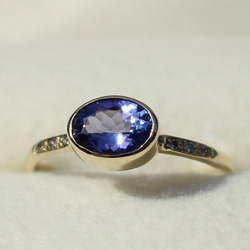 Tanzanite 5×7 + Diamond 6pcs / K10 YG. PG. WG 6枚目の画像