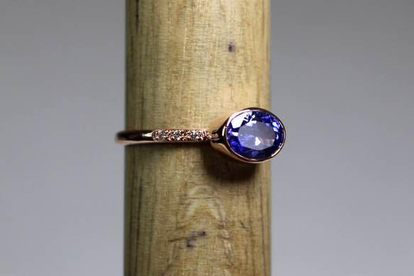 Tanzanite 5×7 + Diamond 6pcs / K10 YG. PG. WG 7枚目の画像